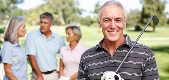 Slideshow image of a man at a golf club